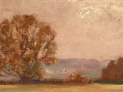 Lot 917 - *John Millar Watt (1895-1975) oil on board, Langham Church, 25cm x 32cm, in gilt frame