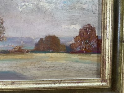 Lot 917 - *John Millar Watt (1895-1975) oil on board, Langham Church, 25cm x 32cm, in gilt frame