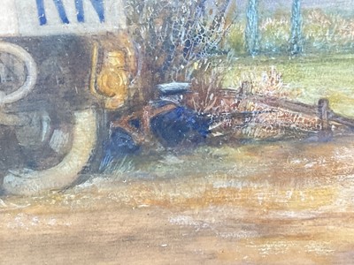 Lot 930 - *John Millar Watt (2895-1975) mixed media, World War I battle scene with armoured car. NB: The armoured car is believed to have been designed by Millar Watt's uncle Alec Watt, a naval architect i...