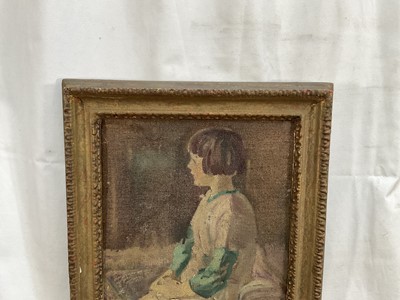 Lot 919 - *John Millar Watt (1895-1975) oil on board, Portrait of Mary at the age of six