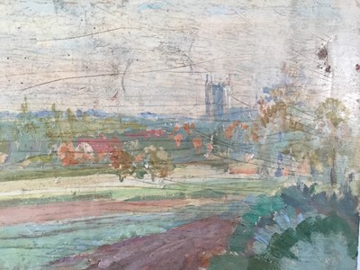 Lot 921 - *John Millar Watt (1895-1975) oil on panel - Dedham Landscape, 30.5cm x 40.5cm, unframed