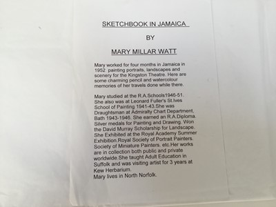 Lot 931 - *Mary Millar Watt (1924-2023) group of works on paper relating to a sketching tour to Jamaica in 1952