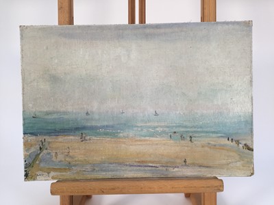 Lot 928 - *Amy Millar Watt (1900-1956) oil on panel - Fiery sky over Carbis Bay, St Ives, together with three further oil sketches by the same hand