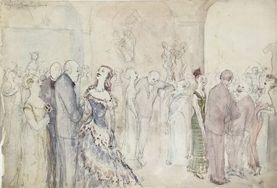 Lot 923 - *Mary Millar Watt (1924-2023) watercolour - Royal Academy Soirée 1947, together with a collection of works on paper by the same hand
