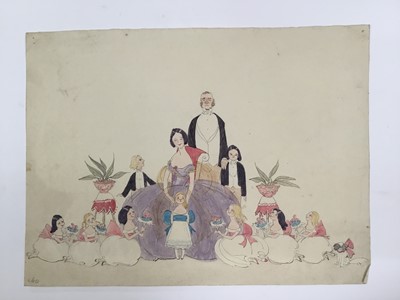 Lot 923 - *Mary Millar Watt (1924-2023) watercolour - Royal Academy Soirée 1947, together with a collection of works on paper by the same hand