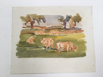 Lot 925 - *Mary Millar Watt (1924-2023) oil on board, Cellardyke, signed, and a collection of unframed works in a variety of media
