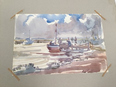 Lot 925 - *Mary Millar Watt (1924-2023) oil on board, Cellardyke, signed, and a collection of unframed works in a variety of media