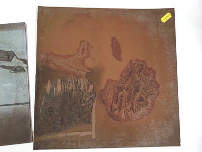 Lot 926 - *Mary Millar Watt (1924-2023) Lavenham Guildhall linocut print and original printing blocks, and others