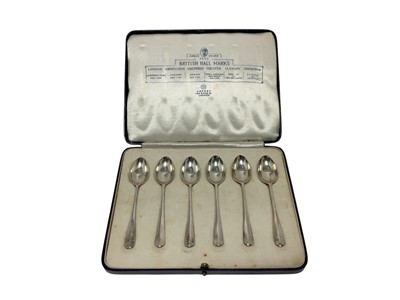 Lot 533 - Set six silver teaspoons