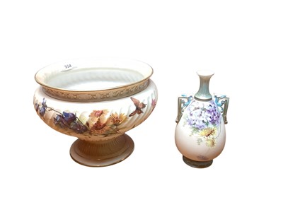 Lot 954 - Two pieces of Royal Worcester blush ivory