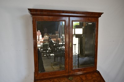 Lot 1331 - William & Mary period, and later, walnut bureau bookcase