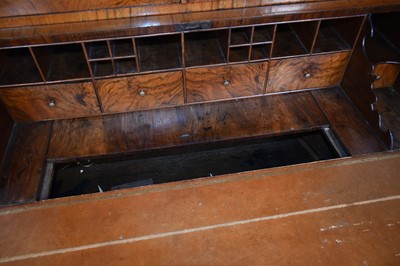 Lot 1331 - William & Mary period, and later, walnut bureau bookcase