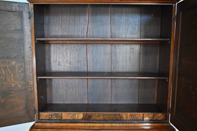 Lot 1331 - William & Mary period, and later, walnut bureau bookcase