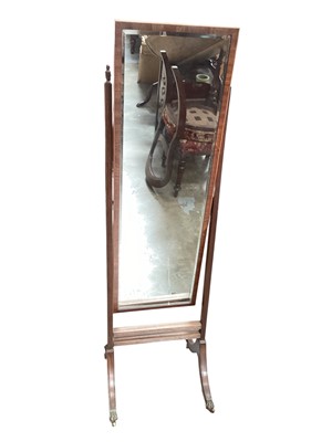 Lot 1308 - Georgian-style mahogany cheval mirror
