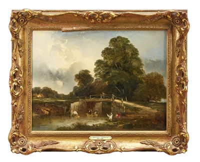 Lot 1160 - Edward Charles Williams (1807-1881) oil on canvas - The Sheep Dip, in gilt frame