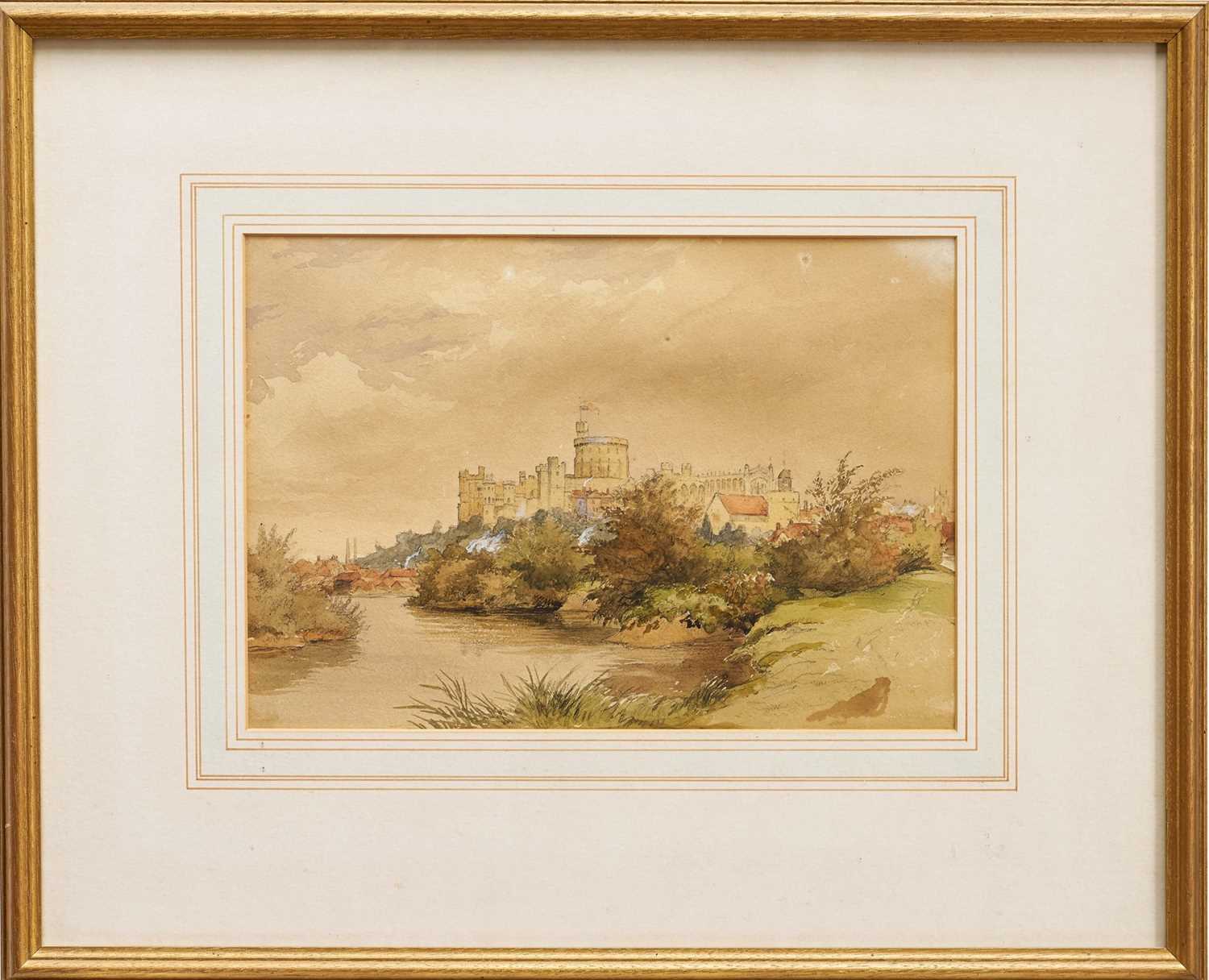 Lot 1157 - James Stark (1794-1859) watercolour - Windsor Castle, exhibition labels verso, 23cm x 33cm, in glazed gilt frame