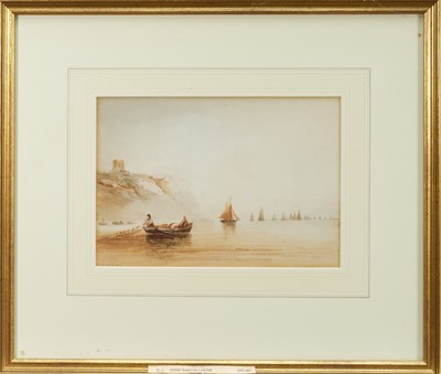 Lot 1181 - Henry Barlow Carter (1803-1867) watercolour - Fishermen pulling in the nets, signed, in glazed gilt frame