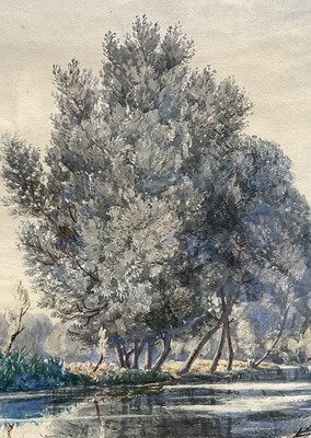 Lot 1156 - John Joseph Cotman (1814-1878) watercolour - ‘On the Back River, Norwich’ signed, dated 1868, 37cm x 65cm, in glazed gilt frame