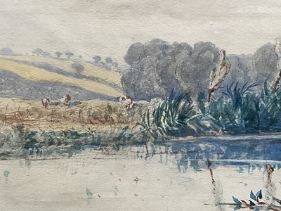 Lot 1156 - John Joseph Cotman (1814-1878) watercolour - ‘On the Back River, Norwich’ signed, dated 1868, 37cm x 65cm, in glazed gilt frame