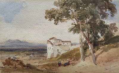 Lot 127 - William Leighton Leitch (1804-1883) watercolour - Desert Landscape, signed and indistinctly inscribed, 15cm x 24cm, in glazed gilt frame