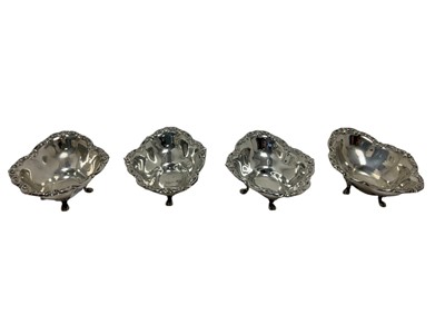 Lot 590 - Set of four American silver bon bon dishes