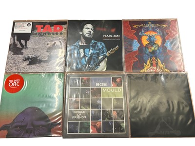 Lot 2211 - Selection of approx 30 LP's including Pearl Jam, Sonic Youth, The Kills and Bob Mould. All vinyl appears unplayed. Storge box not included.