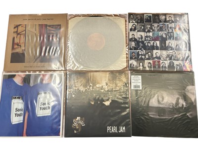 Lot 2211 - Selection of approx 30 LP's including Pearl Jam, Sonic Youth, The Kills and Bob Mould. All vinyl appears unplayed. Storge box not included.