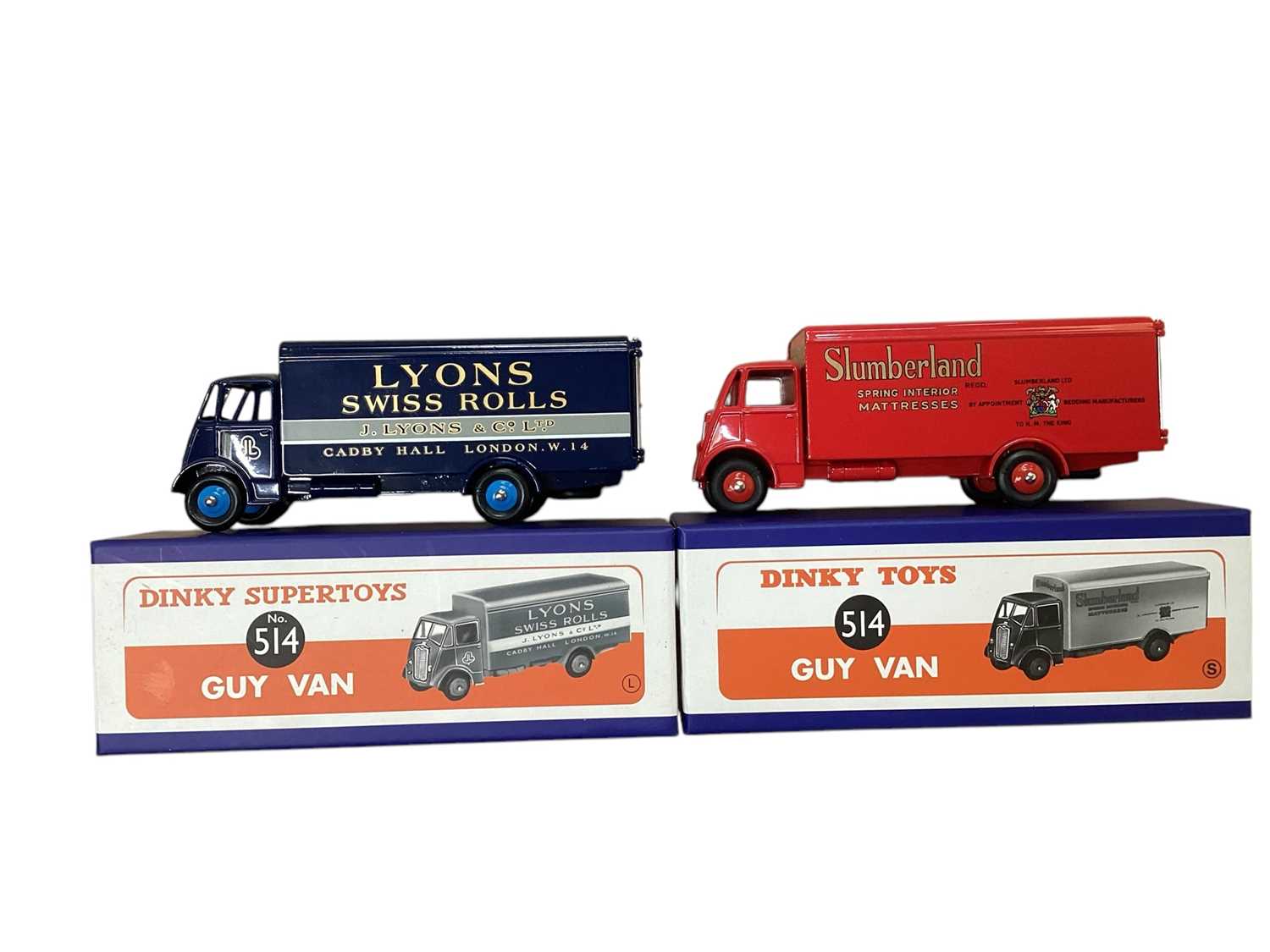 Lot 1588 - Atlas Editions Dinky Toys Guy Vans including Heinz 57 Varieties, Lyon's Swiss Rolls & Sumberland No.514, Guy Flat Truck No.512, Bedford TK Crash Truck No.434 & Bedford TK Tipper Truck No...