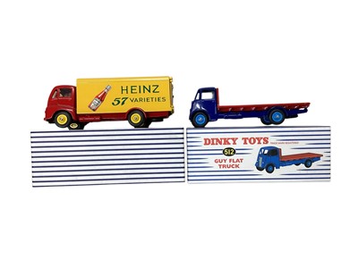 Lot 1588 - Atlas Editions Dinky Toys Guy Vans including Heinz 57 Varieties, Lyon's Swiss Rolls & Sumberland No.514, Guy Flat Truck No.512, Bedford TK Crash Truck No.434 & Bedford TK Tipper Truck No...