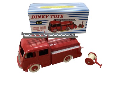 Lot 1591 - Atlas Editions Dinky Supertoys French Versions including Tracteur Willemstad et Semi-Remorque Bachee No.36B & Camino Unic Multibenne Marrel No.38A & Dinky Toys Fourgon Incendie Premier S...