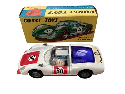 Lot 1683 - Corgi Toys Rally Cars including Hillman Imp Monte Carlo Trim No.328, Ferrari Berlinetta 250 Le Mans No.314 & Porche Carreras 6 No.330, all boxed (3)