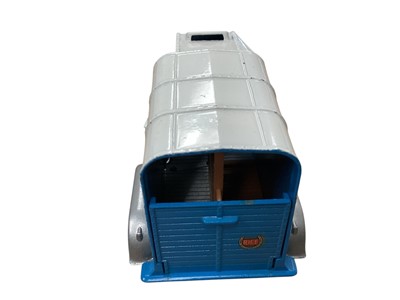 Lot 1570 - Corgi Toys Kennel Service Wagon (based on the Chevrolet Impala) with four dogs (two poodles - sitting mongrel missing), two boxes No.486, plus Rice's Beaufort Double Horse Box (no horses), boxed...