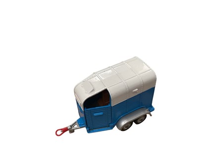 Lot 1570 - Corgi Toys Kennel Service Wagon (based on the Chevrolet Impala) with four dogs (two poodles - sitting mongrel missing), two boxes No.486, plus Rice's Beaufort Double Horse Box (no horses), boxed...