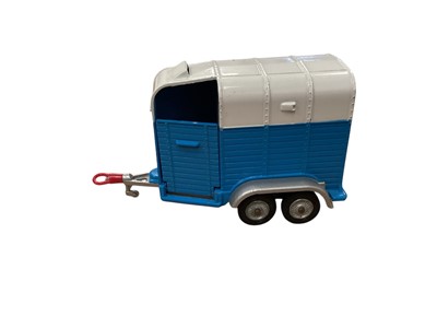Lot 1570 - Corgi Toys Kennel Service Wagon (based on the Chevrolet Impala) with four dogs (two poodles - sitting mongrel missing), two boxes No.486, plus Rice's Beaufort Double Horse Box (no horses), boxed...