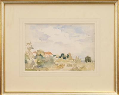 Lot 1282 - Philip Wilson Steer (1860-1942) watercolour - 'Cottages among Trees', signed and dated 1924, 20.5cm x 30.5cm, in glazed gilt frame