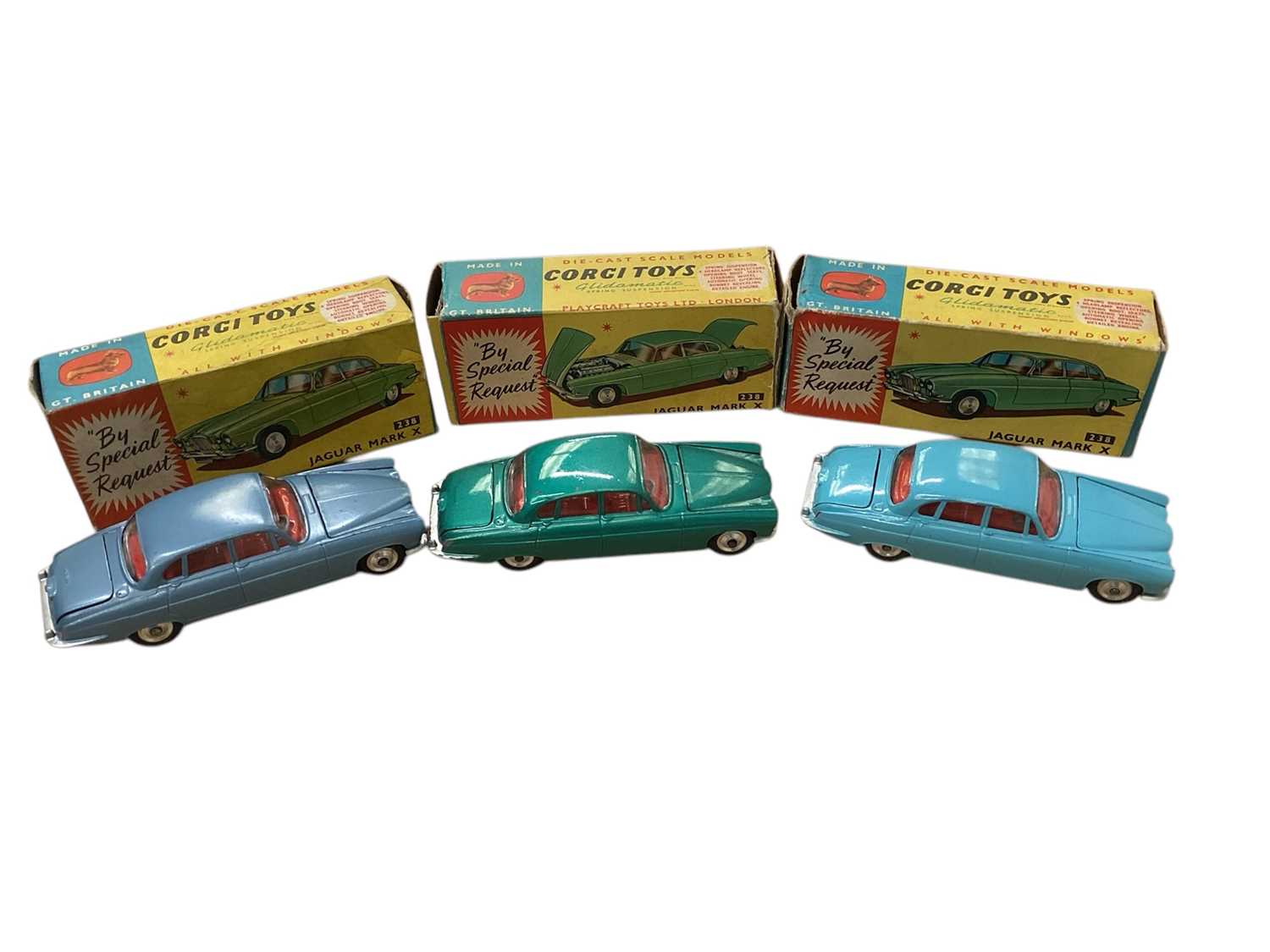 Lot 1571 - Corgi Toys Mercedes Benz 600 Pullman No.247, 220 SE No.230 & 220 SE Coupe No.253, plus Jaguar Mark X No.238 (x3), Ford Consul Cortina Superkings Estate Car No.491, RAC Rescue Land-Rover No.4...