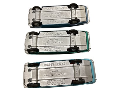 Lot 1571 - Corgi Toys Mercedes Benz 600 Pullman No.247, 220 SE No.230 & 220 SE Coupe No.253, plus Jaguar Mark X No.238 (x3), Ford Consul Cortina Superkings Estate Car No.491, RAC Rescue Land-Rover No.4...