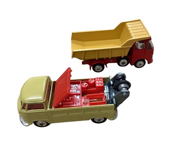 Lot 1567 - Corgi Toys Commer Police Van No.464 & Pick-Up Truck No.465, Ford Thames Airborne Caravan No.420 (x2), Volkswagen Breakdown Truck No,490, ERF Model 44G Platform Lorry No.457 & Model 64G E...