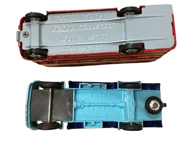 Lot 1567 - Corgi Toys Commer Police Van No.464 & Pick-Up Truck No.465, Ford Thames Airborne Caravan No.420 (x2), Volkswagen Breakdown Truck No,490, ERF Model 44G Platform Lorry No.457 & Model 64G E...