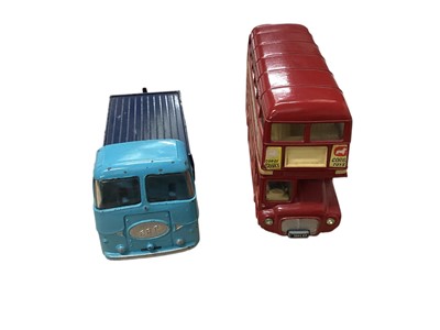 Lot 1567 - Corgi Toys Commer Police Van No.464 & Pick-Up Truck No.465, Ford Thames Airborne Caravan No.420 (x2), Volkswagen Breakdown Truck No,490, ERF Model 44G Platform Lorry No.457 & Model 64G E...