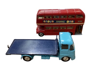 Lot 1567 - Corgi Toys Commer Police Van No.464 & Pick-Up Truck No.465, Ford Thames Airborne Caravan No.420 (x2), Volkswagen Breakdown Truck No,490, ERF Model 44G Platform Lorry No.457 & Model 64G E...