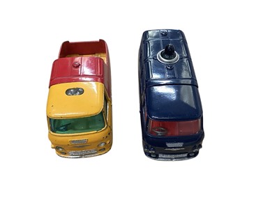 Lot 1567 - Corgi Toys Commer Police Van No.464 & Pick-Up Truck No.465, Ford Thames Airborne Caravan No.420 (x2), Volkswagen Breakdown Truck No,490, ERF Model 44G Platform Lorry No.457 & Model 64G E...