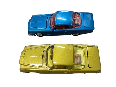 Lot 1569 - Corgi Toys Ghia L.6.4 No.241 (x2), Le Dandy Coupe No.259, Lancia Fulvia Sport Zagato No.332, Rover 2000 No.252, Fiat 2100 No.232, Volkswagen 1500 Karman Gaia No.239, Austin A40 Saloon No.216, Au...