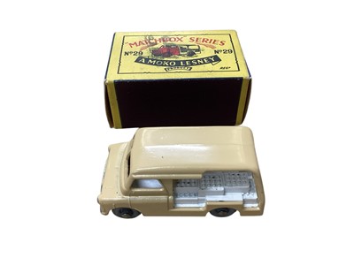 Lot 1602 - Matchbox 1-75 Series (A Moko Lesney) Ambulance No.14, Berkeley Cavalier Caravan No.23 (x2), Bedford Dunlop Van No.25, Bedford Milk Float No.29, Volkswagen Matchbox International Express No.34 &am...
