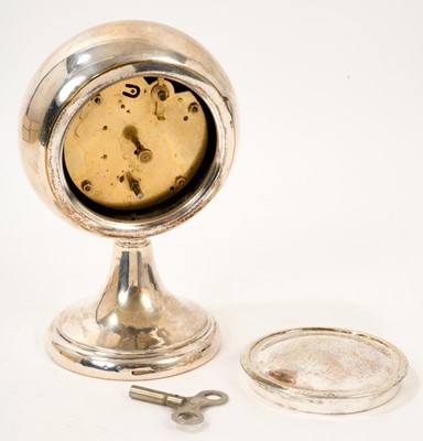 Lot 612 - 1920s silver cased mantel clock with German movement