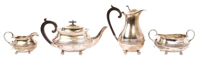 Lot 490 - Silver four piece tea set