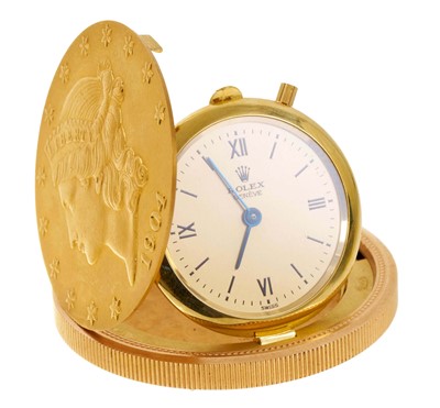 Lot 787 - Rare Rolex gold concealed 20 dollar coin watch