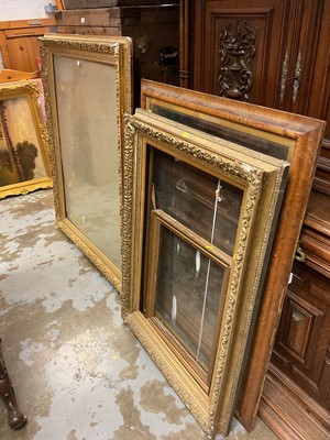 Lot 826 - Large Victorian gilt gesso picture frame, to take a work 93cm x 118cm, together with other antique and later picture frames