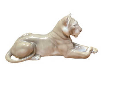 Lot 924 - Bing & Grondahl porcelain model of a lioness, no. 1678