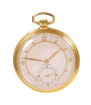 Lot 791 - Art Deco Longines 18ct gold pocket watch